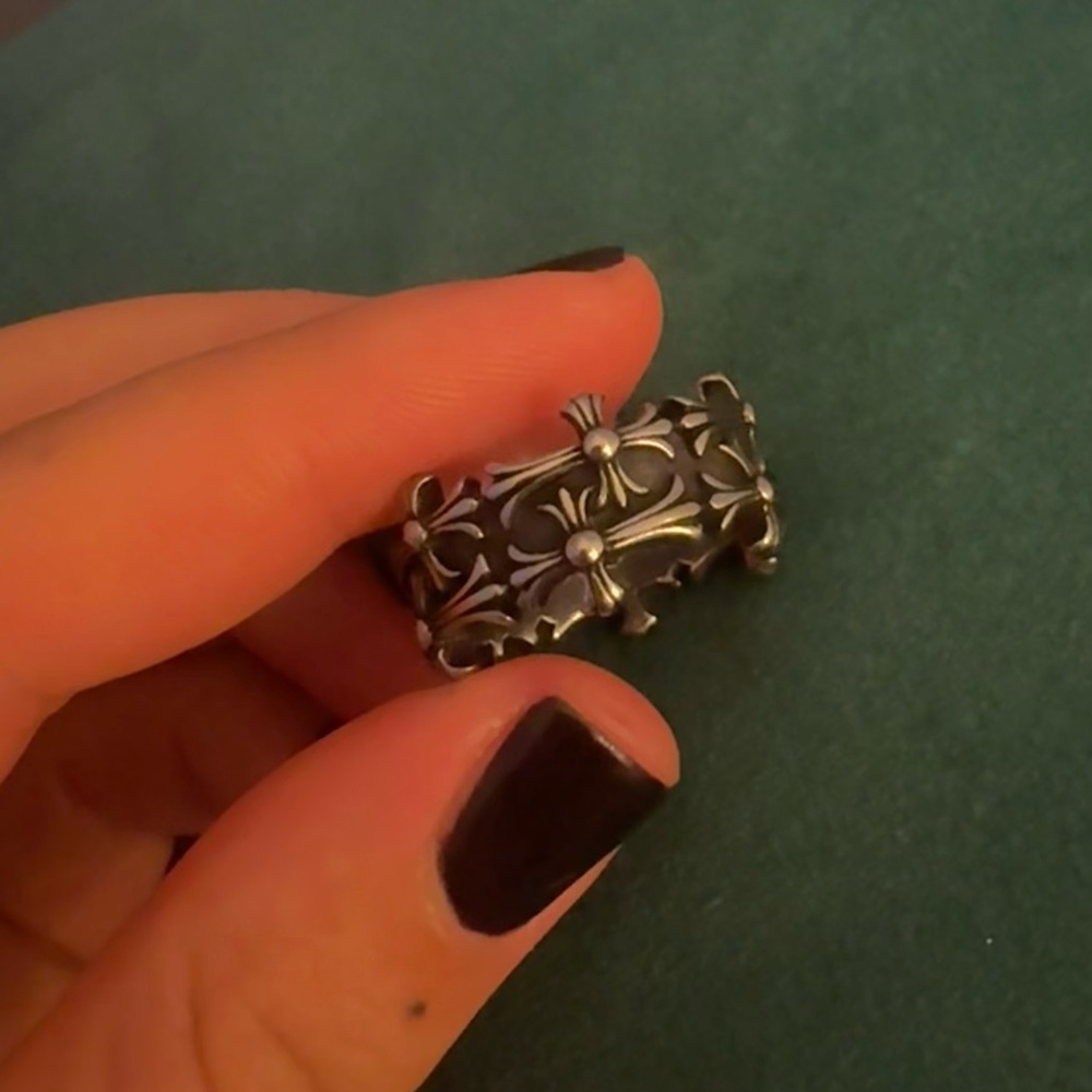 Chrome hearts inspired cross ring stainless still men’s size 10